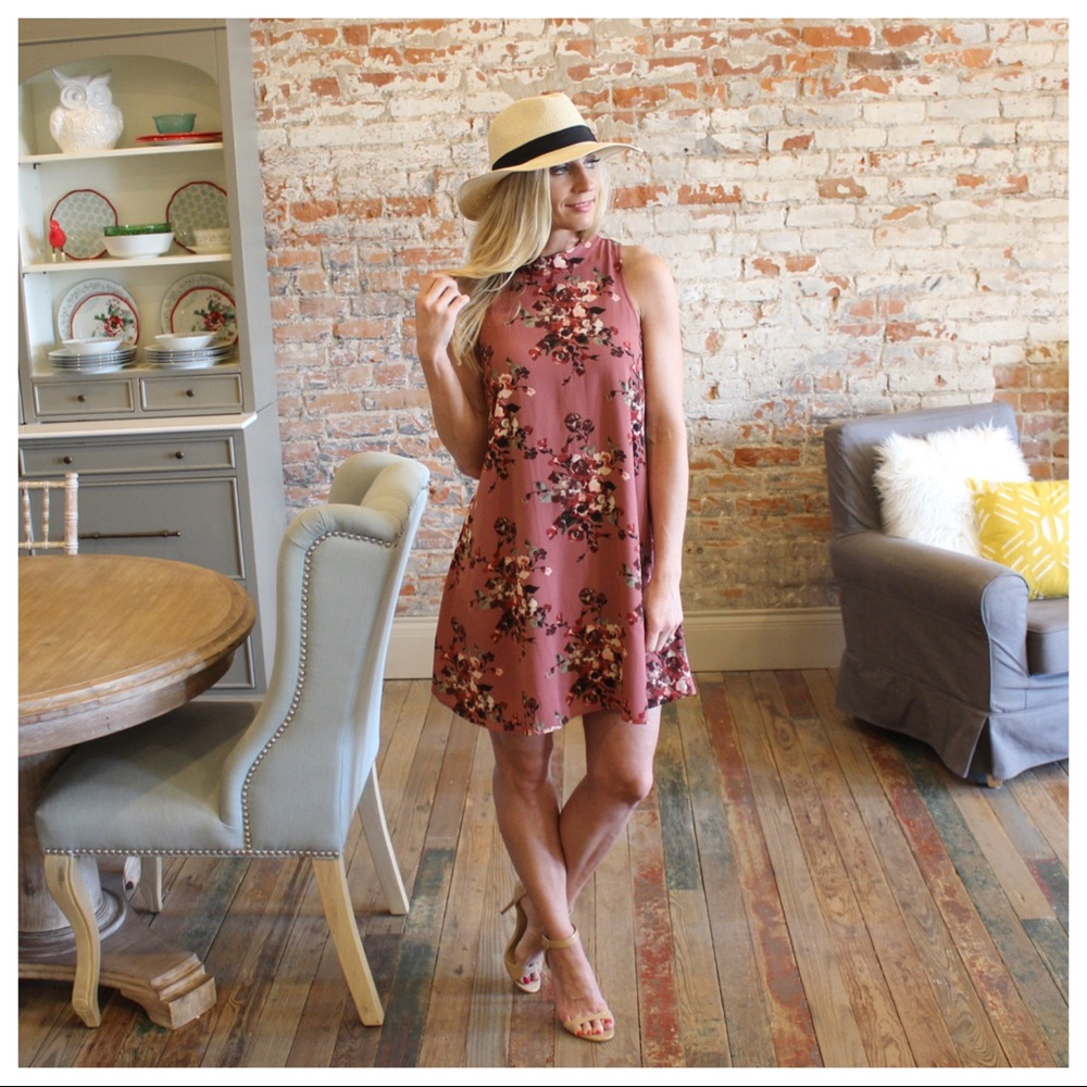 🌞SUMMER SALE🌞Mauve floral sleeveless dress - Picture 3 of 5